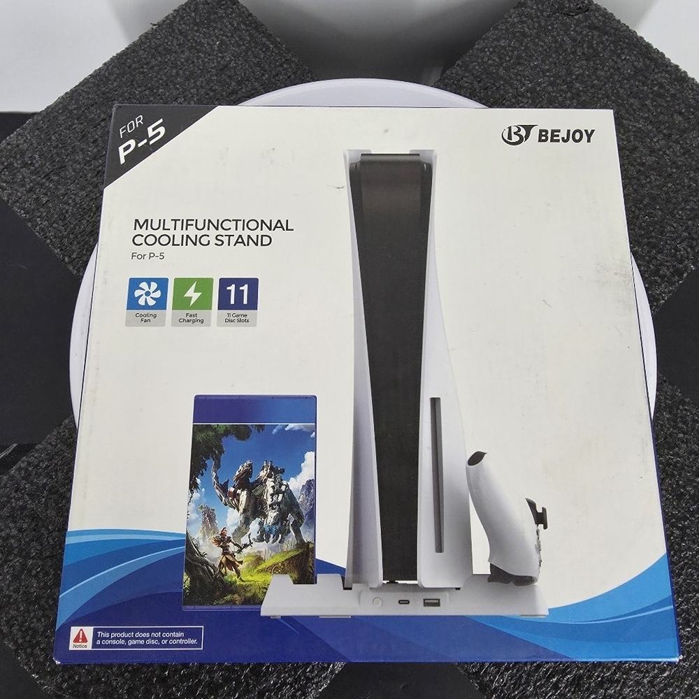BEJOY PS5 Multifunctional Cooling Stand White Dual Controller Charging Dock
